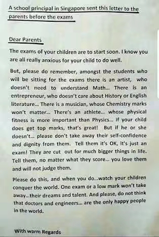 A little advise from a Principal.